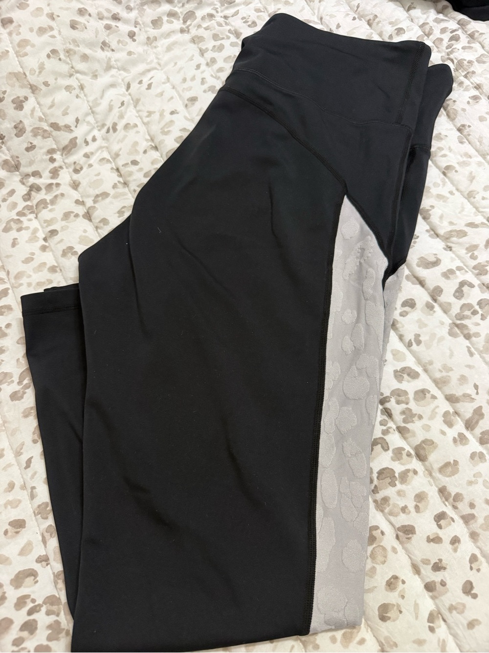 ZYIA Black High-Waist Active Leggings with Gray Logo Print